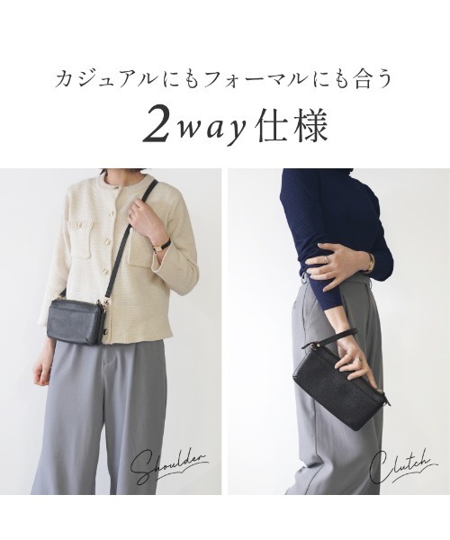 LASIEM（ラシエム）の「お財布ポシェット お財布ショルダー スマホショルダー ショルダーバッグ レディース 本革 軽量 斜め掛け（ショルダーバッグ・レディース・ライトグレー/ブラック/ブルー・FREE）」の6枚目の写真