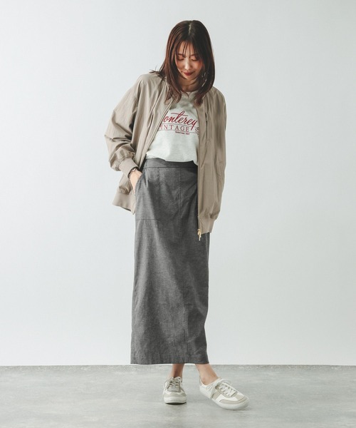 GLOBAL WORK（グローバルワーク）の「イージーケアリネンIラインスカート/636496（スカート・レディース・ブラック/グレー/ブラウン/グレイッシュベージュ・LARGE/MEDIUM）」の16枚目の写真