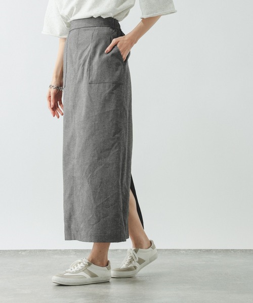GLOBAL WORK（グローバルワーク）の「イージーケアリネンIラインスカート/636496（スカート・レディース・ブラック/グレー/ブラウン/グレイッシュベージュ・LARGE/MEDIUM）」の19枚目の写真