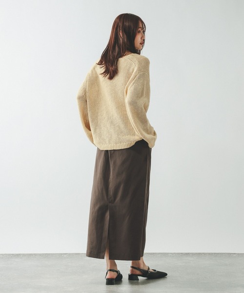 GLOBAL WORK（グローバルワーク）の「イージーケアリネンIラインスカート/636496（スカート・レディース・ブラック/グレー/ブラウン/グレイッシュベージュ・LARGE/MEDIUM）」の21枚目の写真