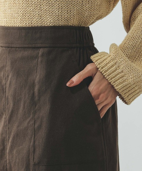 GLOBAL WORK（グローバルワーク）の「イージーケアリネンIラインスカート/636496（スカート・レディース・ブラック/グレー/ブラウン/グレイッシュベージュ・LARGE/MEDIUM）」の5枚目の写真