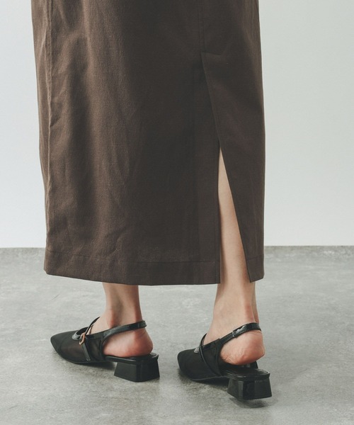 GLOBAL WORK（グローバルワーク）の「イージーケアリネンIラインスカート/636496（スカート・レディース・ブラック/グレー/ブラウン/グレイッシュベージュ・LARGE/MEDIUM）」の7枚目の写真