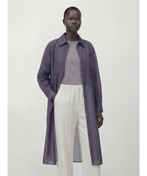 Sheer Nylon Long Shirt _Navy