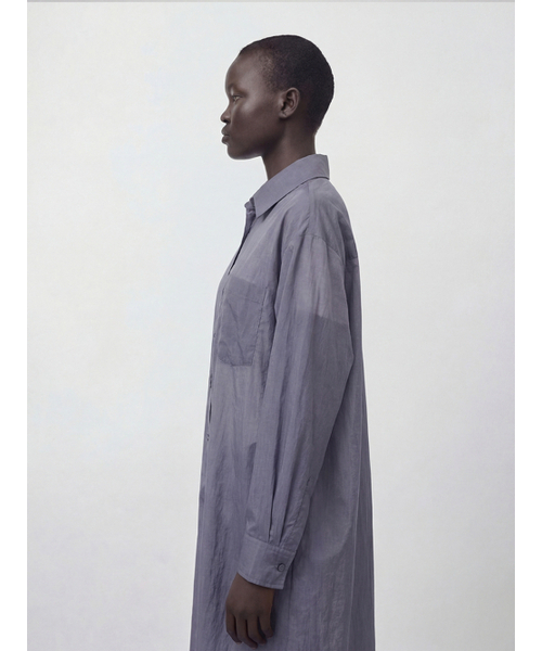 ACUD（アクド）の「Sheer Nylon Long Shirt _Navy（シャツ/ブラウス・レディース・ネイビー・FREE）」の4枚目の写真