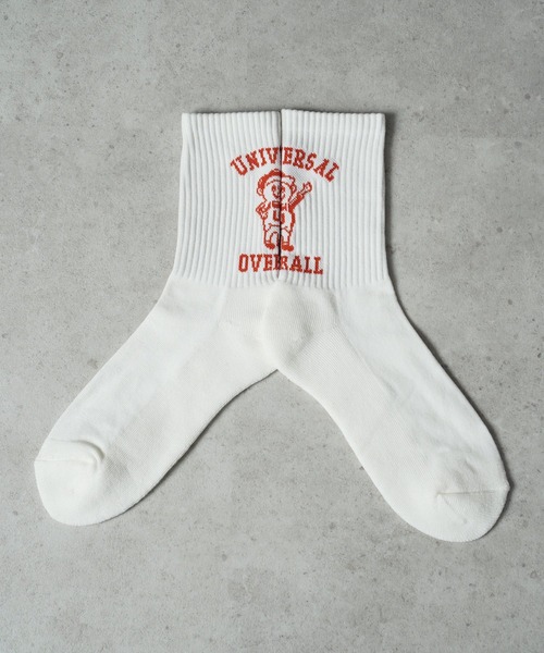 UNIVERSAL OVERALL（ユニバーサルオーバーオール）の「"07"≪UNIVERSAL OVERALL≫3足セット カレッジ & WINDY バックロゴ クルーソックス（ソックス/靴下・メンズ・その他1/ホワイト系・23cm～25cm/25cm～27cm）」の12枚目の写真