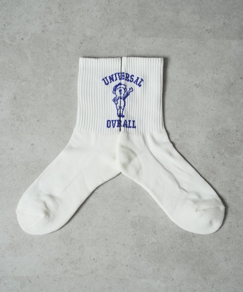 UNIVERSAL OVERALL（ユニバーサルオーバーオール）の「"07"≪UNIVERSAL OVERALL≫3足セット カレッジ & WINDY バックロゴ クルーソックス（ソックス/靴下・メンズ・その他1/ホワイト系・23cm～25cm/25cm～27cm）」の7枚目の写真