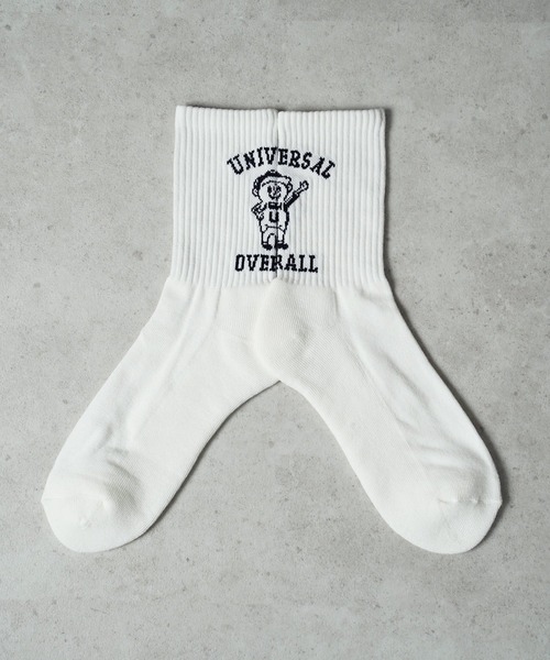 UNIVERSAL OVERALL（ユニバーサルオーバーオール）の「"07"≪UNIVERSAL OVERALL≫3足セット カレッジ & WINDY バックロゴ クルーソックス（ソックス/靴下・メンズ・その他1/ホワイト系・23cm～25cm/25cm～27cm）」の8枚目の写真