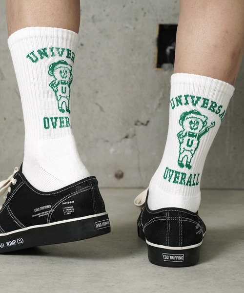 UNIVERSAL OVERALL（ユニバーサルオーバーオール）の「"07"≪UNIVERSAL OVERALL≫3足セット カレッジ & WINDY バックロゴ クルーソックス（ソックス/靴下・メンズ・その他1/ホワイト系・23cm～25cm/25cm～27cm）」の16枚目の写真