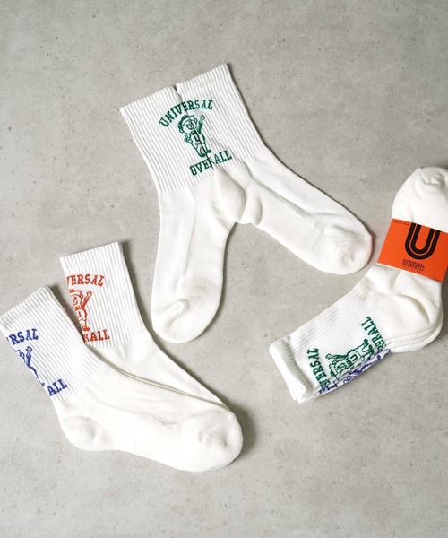UNIVERSAL OVERALL（ユニバーサルオーバーオール）の「"07"≪UNIVERSAL OVERALL≫3足セット カレッジ & WINDY バックロゴ クルーソックス（ソックス/靴下・メンズ・その他1/ホワイト系・23cm～25cm/25cm～27cm）」の18枚目の写真