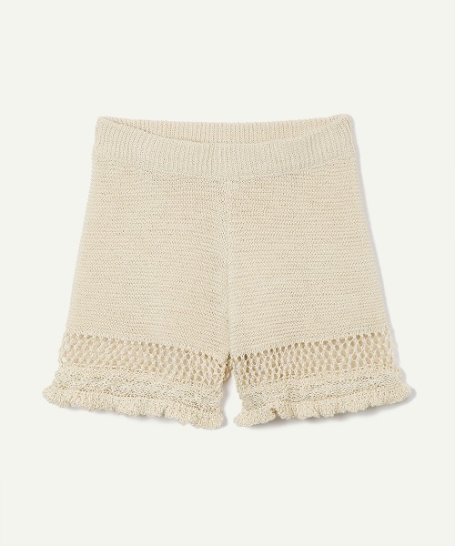 leinwande（ラインヴァンド）の「【leinwande】26SS新作 Ruffle Crochet Shorts（その他パンツ・レディース・ネイビー系/ホワイト/ブラック・ONE SIZE）」の2枚目の写真