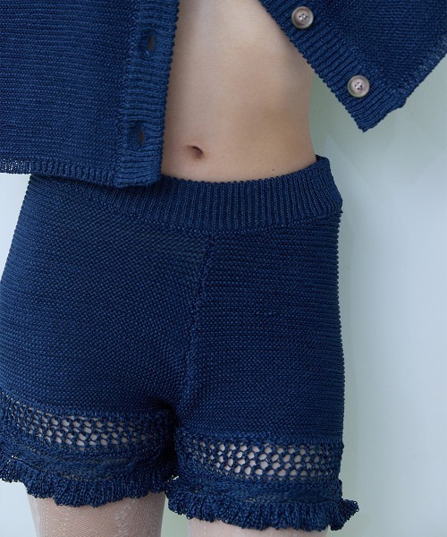 leinwande（ラインヴァンド）の「【leinwande】26SS新作 Ruffle Crochet Shorts（その他パンツ・レディース・ネイビー系/ホワイト/ブラック・ONE SIZE）」の11枚目の写真