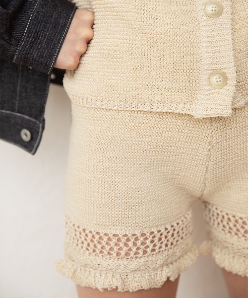 leinwande（ラインヴァンド）の「【leinwande】26SS新作 Ruffle Crochet Shorts（その他パンツ・レディース・ネイビー系/ホワイト/ブラック・ONE SIZE）」の12枚目の写真