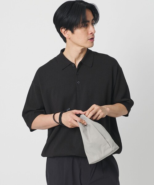 BEAUTY&YOUTH UNITED ARROWS(ビューティーアンドユースユナイテッドアローズ)の「ソフト ファブリック パース(ハンドバッグ・メンズ・ライム/ブラック・FREE)」の3枚目の写真