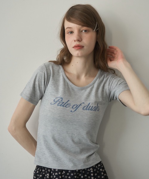 Birthday room(バースデイルーム)の「カップ付きロゴT/Logo T-shirt with built-in cups(Tシャツ/カットソー・レディース・サックスブルー/グレー・FREE)」の4枚目の写真