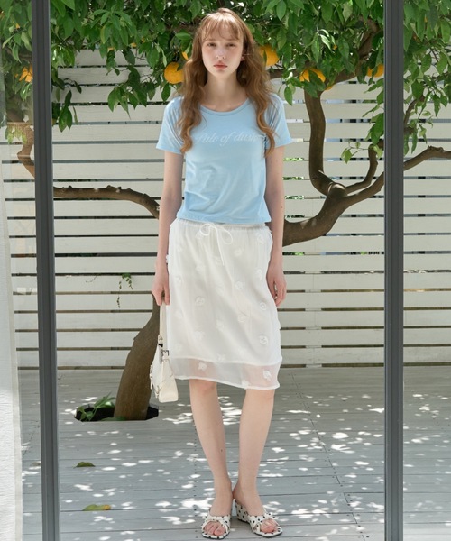 Birthday room(バースデイルーム)の「カップ付きロゴT/Logo T-shirt with built-in cups(Tシャツ/カットソー・レディース・サックスブルー/グレー・FREE)」の10枚目の写真