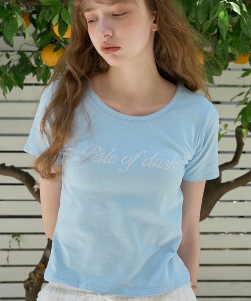 Birthday room(バースデイルーム)の「カップ付きロゴT/Logo T-shirt with built-in cups(Tシャツ/カットソー・レディース・サックスブルー/グレー・FREE)」の12枚目の写真