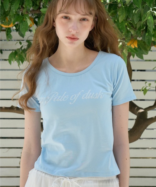 Birthday room(バースデイルーム)の「カップ付きロゴT/Logo T-shirt with built-in cups(Tシャツ/カットソー・レディース・サックスブルー/グレー・FREE)」の14枚目の写真