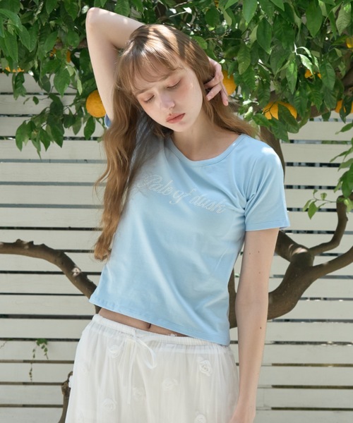 Birthday room(バースデイルーム)の「カップ付きロゴT/Logo T-shirt with built-in cups(Tシャツ/カットソー・レディース・サックスブルー/グレー・FREE)」の15枚目の写真