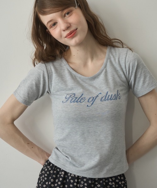 Birthday room(バースデイルーム)の「カップ付きロゴT/Logo T-shirt with built-in cups(Tシャツ/カットソー・レディース・サックスブルー/グレー・FREE)」の18枚目の写真