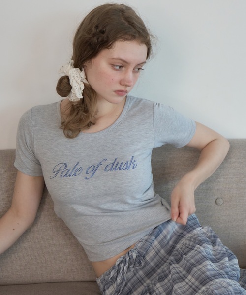 Birthday room(バースデイルーム)の「カップ付きロゴT/Logo T-shirt with built-in cups(Tシャツ/カットソー・レディース・サックスブルー/グレー・FREE)」の21枚目の写真
