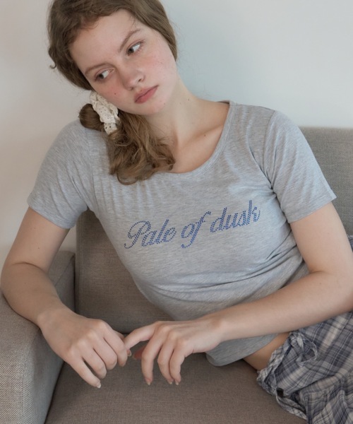 Birthday room(バースデイルーム)の「カップ付きロゴT/Logo T-shirt with built-in cups(Tシャツ/カットソー・レディース・サックスブルー/グレー・FREE)」の22枚目の写真