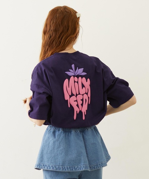 MILKFED.(ミルクフェド)の「MELTY STRAWBERRY WIDE S/S TEE(Tシャツ/カットソー・レディース・オフホワイト/イエロー/ネイビー・M/L)」の2枚目の写真