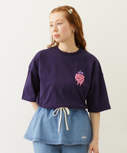 MILKFED.(ミルクフェド)の「MELTY STRAWBERRY WIDE S/S TEE(Tシャツ/カットソー・レディース・オフホワイト/イエロー/ネイビー・M/L)」の8枚目の写真