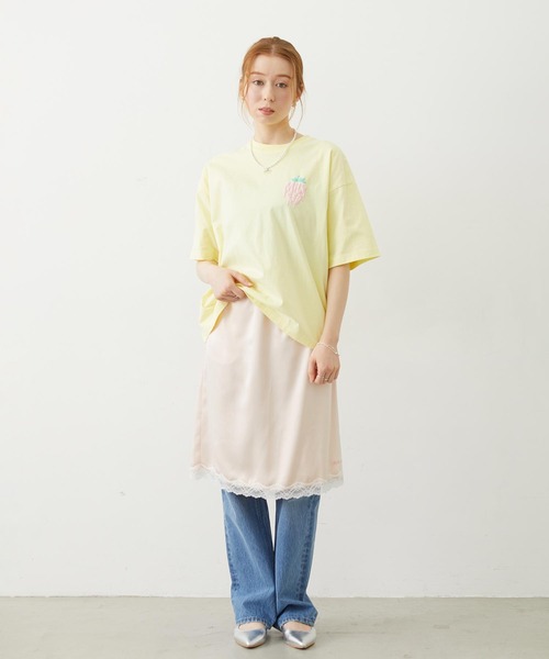 MILKFED.(ミルクフェド)の「MELTY STRAWBERRY WIDE S/S TEE(Tシャツ/カットソー・レディース・オフホワイト/イエロー/ネイビー・M/L)」の22枚目の写真