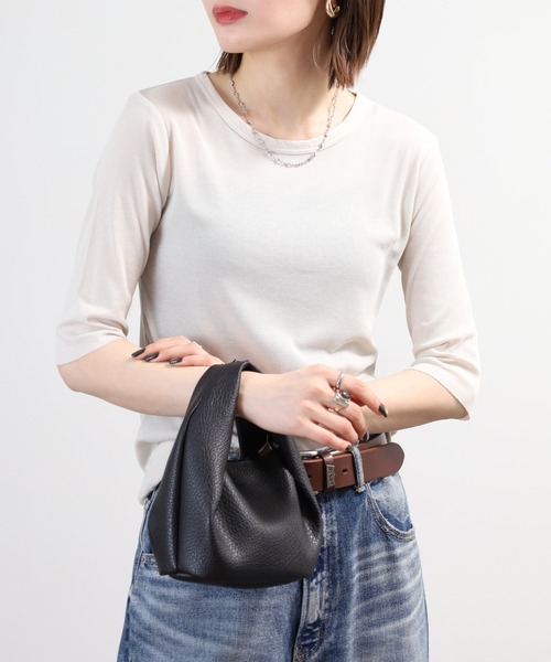 SO(エスオー)の「ロングTシャツ 半端袖(Tシャツ/カットソー・レディース・ブラック/ホワイト/チャコール/ベージュ・L/S/M)」の22枚目の写真