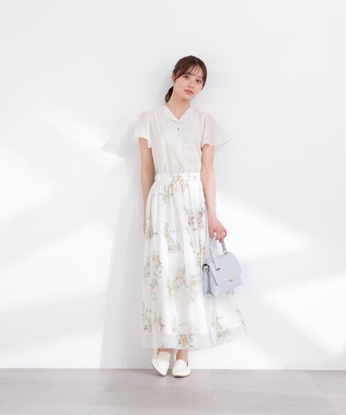 PROPORTION BODY DRESSING(プロポーションボディドレッシング)の「【加藤栞さん着用】花柄チュールスカート / 1216120401(スカート・レディース・ブルー/ネイビー/ピンク・SMALL/P/S/MEDIUM)」の6枚目の写真