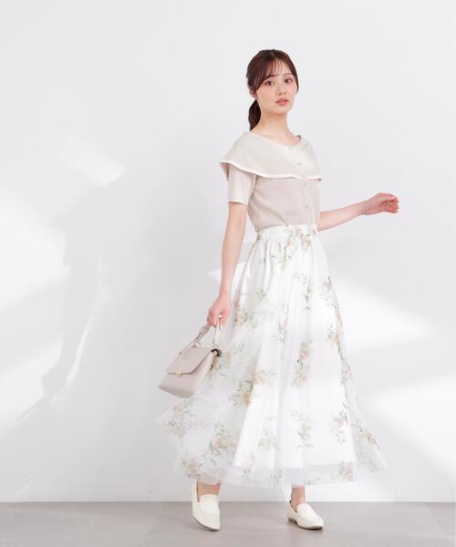 PROPORTION BODY DRESSING(プロポーションボディドレッシング)の「【加藤栞さん着用】花柄チュールスカート / 1216120401(スカート・レディース・ブルー/ネイビー/ピンク・SMALL/P/S/MEDIUM)」の8枚目の写真