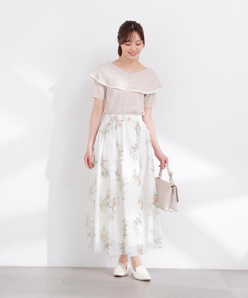 PROPORTION BODY DRESSING(プロポーションボディドレッシング)の「【加藤栞さん着用】花柄チュールスカート / 1216120401(スカート・レディース・ブルー/ネイビー/ピンク・SMALL/P/S/MEDIUM)」の10枚目の写真