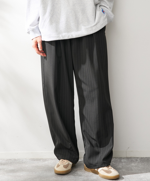 B.C STOCK（ベーセーストック）の「オーバースリーピングパンツ ストライプアソート（その他パンツ・メンズ・ベージュ/ネイビー/チャコールグレー/ブラウン/ブラック・FREE）」の2枚目の写真