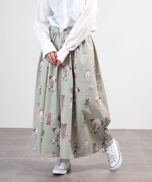 BARNDOOR(バーンドア)の「ピーチスキンおしり総柄キュロット 26SS(その他パンツ・レディース・ネイビー/アイボリー/カーキ・FREE)」の2枚目の写真