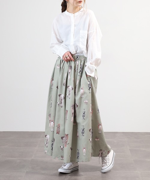 BARNDOOR(バーンドア)の「ピーチスキンおしり総柄キュロット 26SS(その他パンツ・レディース・ネイビー/アイボリー/カーキ・FREE)」の8枚目の写真