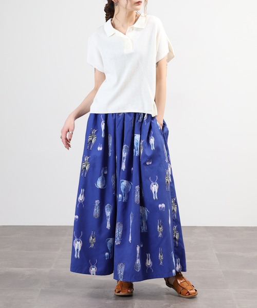 BARNDOOR(バーンドア)の「ピーチスキンおしり総柄キュロット 26SS(その他パンツ・レディース・ネイビー/アイボリー/カーキ・FREE)」の13枚目の写真