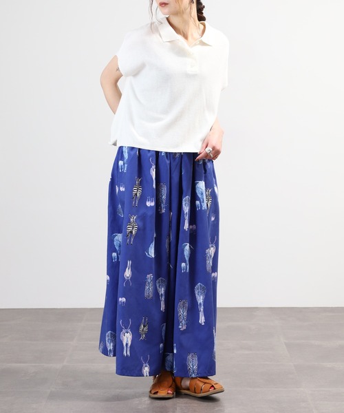 BARNDOOR(バーンドア)の「ピーチスキンおしり総柄キュロット 26SS(その他パンツ・レディース・ネイビー/アイボリー/カーキ・FREE)」の14枚目の写真