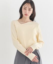 earth music&ecology | アシメネックリブプルオーバー(Tシャツ/カットソー)