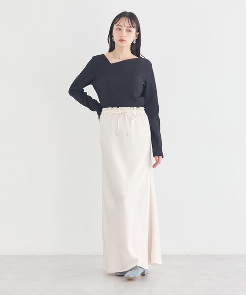earth music&ecology(アースミュージックアンドエコロジー)の「アシメネックリブプルオーバー(Tシャツ/カットソー・レディース・ブラック/アイボリー/ライトイエロー/ライトグリーン・FREE)」の20枚目の写真