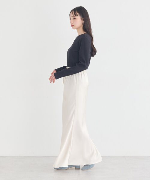 earth music&ecology(アースミュージックアンドエコロジー)の「アシメネックリブプルオーバー(Tシャツ/カットソー・レディース・ブラック/アイボリー/ライトイエロー/ライトグリーン・FREE)」の21枚目の写真