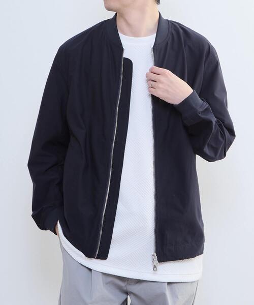 MEN'S MELROSE（メンズメルローズ）の「サークルストレッチフライトジャケット | 軽量 / ストレッチ / 吸水速乾（ブルゾン・メンズ・ベージュ/ネイビー/チャコールグレー・3/4）」の3枚目の写真