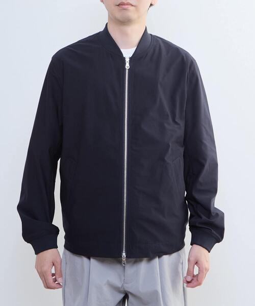 MEN'S MELROSE（メンズメルローズ）の「サークルストレッチフライトジャケット | 軽量 / ストレッチ / 吸水速乾（ブルゾン・メンズ・ベージュ/ネイビー/チャコールグレー・3/4）」の4枚目の写真