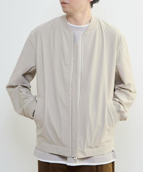 MEN'S MELROSE（メンズメルローズ）の「サークルストレッチフライトジャケット | 軽量 / ストレッチ / 吸水速乾（ブルゾン・メンズ・ベージュ/ネイビー/チャコールグレー・3/4）」の19枚目の写真