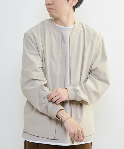 MEN'S MELROSE（メンズメルローズ）の「サークルストレッチフライトジャケット | 軽量 / ストレッチ / 吸水速乾（ブルゾン・メンズ・ベージュ/ネイビー/チャコールグレー・3/4）」の20枚目の写真