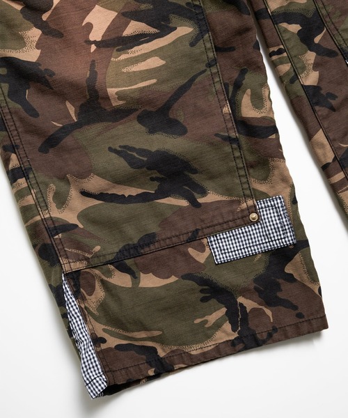 KHOKI(コッキ)の「【KHOKI/コッキ】Patchworked Camo Pants(カーゴパンツ・メンズ・ブラック/カーキ・1/2)」の3枚目の写真