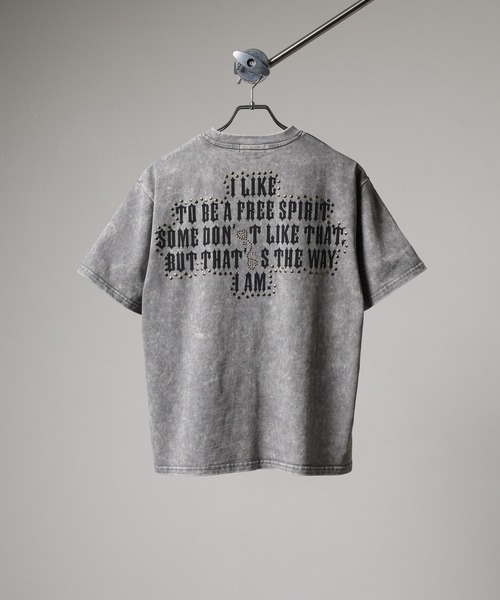 RE730（アールイーセブンサーティー）の「RE730 古着風ビンテージ半袖Tシャツ　ホットフィックスロゴ（Tシャツ/カットソー・メンズ・ブラック/グレー・M/L）」の4枚目の写真