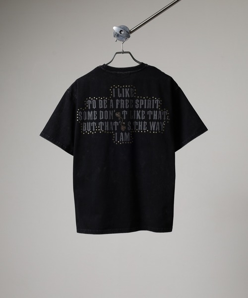 RE730（アールイーセブンサーティー）の「RE730 古着風ビンテージ半袖Tシャツ　ホットフィックスロゴ（Tシャツ/カットソー・メンズ・ブラック/グレー・M/L）」の9枚目の写真