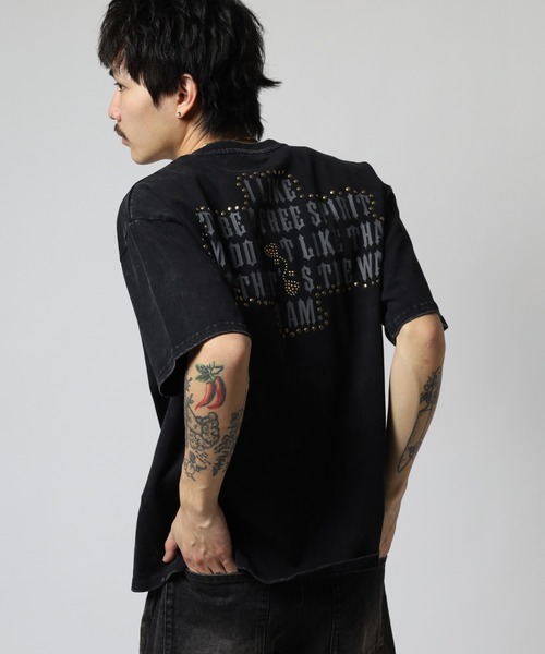 RE730（アールイーセブンサーティー）の「RE730 古着風ビンテージ半袖Tシャツ　ホットフィックスロゴ（Tシャツ/カットソー・メンズ・ブラック/グレー・M/L）」の17枚目の写真