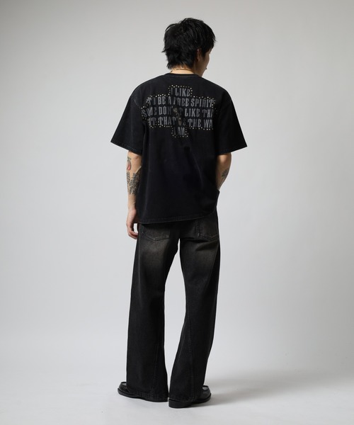 RE730（アールイーセブンサーティー）の「RE730 古着風ビンテージ半袖Tシャツ　ホットフィックスロゴ（Tシャツ/カットソー・メンズ・ブラック/グレー・M/L）」の20枚目の写真