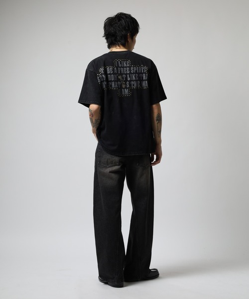 RE730（アールイーセブンサーティー）の「RE730 古着風ビンテージ半袖Tシャツ　ホットフィックスロゴ（Tシャツ/カットソー・メンズ・ブラック/グレー・M/L）」の21枚目の写真